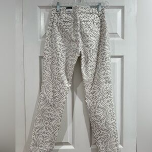 NWT Express Columnist Ankle pants White pattern 0R